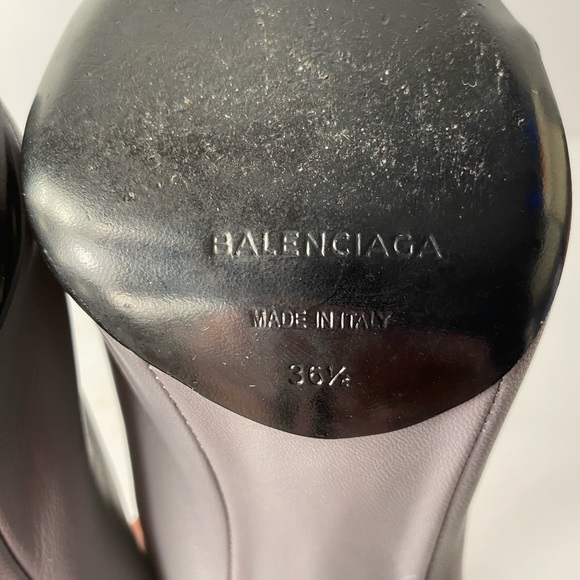 Balenciaga open toe mules sandals heels leather grey burgundy 36.5 - Picture 10 of 10